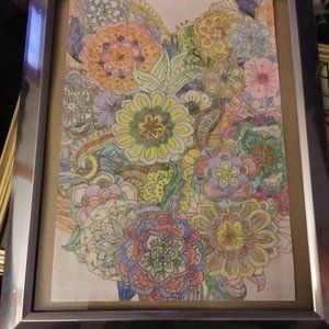 Framed Flower Artwork 8 x 10